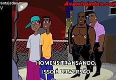 Gay cartoon featuring a hero with a big ass.