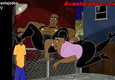 Gay cartoon featuring a hero with a big ass.