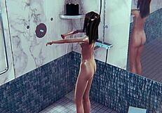 Skinny babe gets pounded hard in steamy 3D cartoon shower scene. Wow!