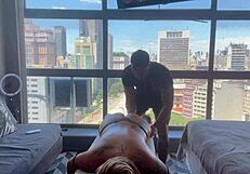 Relaxing and cumming on the tantric masseur Jhonny Gab's cock in sheer red