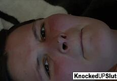 Brunette Babe Cum On Pregnant Belly