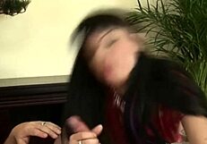 slut girl giving blowjob to cute brunette babe