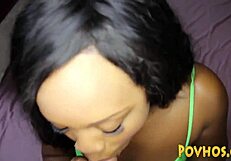 Black teen 18+ babe with big round ass rocks pov action