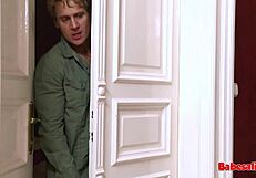 Hot brunette with big tits in threesome?