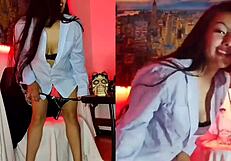 Intense perreo dancing with karol g and alicia keys in my first live watch it until the end if you want to cum with me face a b