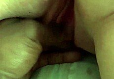 Pale BBW milf dribbles squirt from pussy masturbation with big black cock