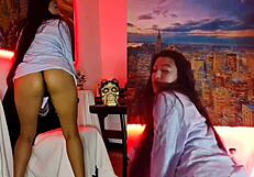 Intense perreo dancing with karol g and alicia keys in my first live watch it until the end if you want to cum with me face a b