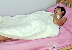 white cock tests good but it goes deep in my pussy too. asian teen bent over face fucking shaved small tits.