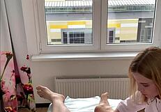 Deep First-Person Penis Waxing with Horny Blonde in Close-Up