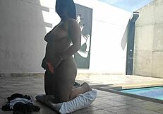 I sneak away with my buddy's wife for a secret blowjob and ass sucking session.