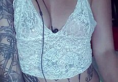 tattooed blonde rachell miranda feels pleasure guiding her solo masturbation