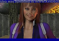 Can You Handle This Virtual Sci-Fi Girl's Shaved Pussy Fucking and Cumshot in the Armory?