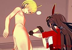 Genshin impact hentai amber handjob blowjob boobjob fucked cum mouth pussy