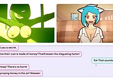 Nicole Risky Job Hentai Game Pornplay Ep 4 Camgirl Masturbates Watching Exposed Tits