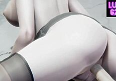 Young teen secretary with big tits can't say no to old boss's monster cock at office desk.