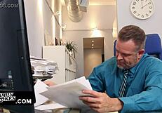 Big daddy had Bambi Brooks riding his monster cock hard.