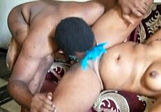 in this part, the fair ebony chick from akwa ibom gets bent over for blowjob and deep ass fucking by three black cocks