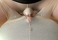 A woman in nylon stockings indulges in pantyhose masturbation for the thirty-sixth time