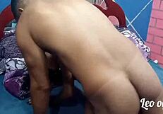 vietnamese teen 18+ slut uses dildo for masturbation with mature man leo ogro