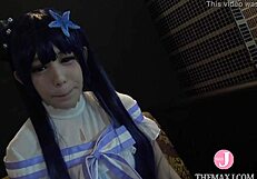 i cum with this japanese idol cosplayer getting creampied in doggystyle