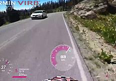 Blonde slut sucks monster cock, cums in mouth on snowy Mt Lassen to Lake Tahoe trip, part 9 movie.