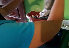 Skinny Latina Smells Brother's Boxers