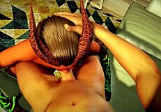 Demon girl gives amazing blowjob in POV