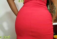 Rita Almeida arrived in a Christmas outfit, I wore white and red, and we enjoyed intense anal sex in sheer red lingerie