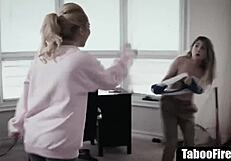 Lesbo Stepdaughter Has To Fuck Stepmom And Her Bf To Prove She Is Gay