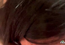 Stepmom's heart raced as she unexpectedly took a big dick in her throat.