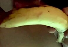 Latina miss madii gives a banana blowjob