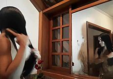 Alice lemes prepares her big ass and natural tits for hardbrazil scene.