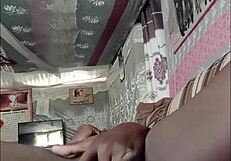 ebony slut masturbates until she squirts and gets a creampie from a black guy