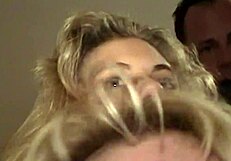 Amateur blonde housewives love fucking in orgy with big cocks