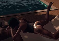 smoking hot girl with green hair gives sloppy blowjob in pov