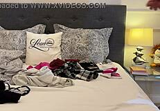 I love seeing my girlfriend’s naked try-on in mini skirt