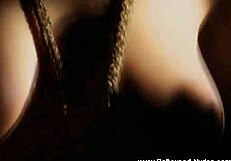 'Feel the rhythm?' She teases with sensual nude dance.