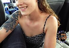 Akira says, Suck my sloppy big black cock in the backseat