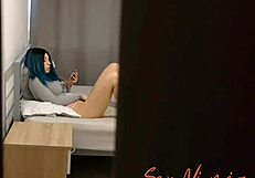 Step-sister spots me in the closet during hide and seek.