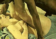 Vintage black woman with big tits in interracial antique scene