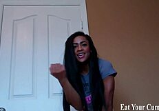 jerk off for me now and eat your cum, okay?