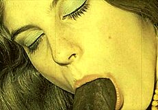 Vintage black woman with big tits in interracial antique scene