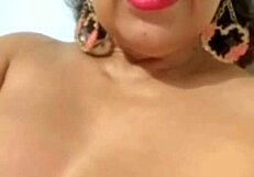 Horny milf masturbates with big tits and ass 😍