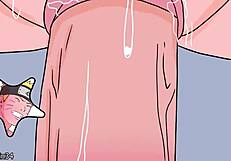 Naruto plays with saber's tits and fucks her in hentai