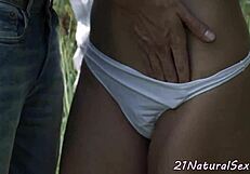 Euro Model Banged Hard by Lover in Steamy Outdoor Missionary Scene