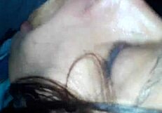 Latina babe giving head on porch