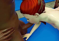 Redhead Swallows Cum After Rough Interracial Assfucking And Creampie In Group Double Penetration