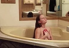 relaxing bathtime with pregnant wife shadebunny in soothing bath