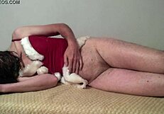 Nuisette007, the shemale, dresses as Santa and plays naughty games.