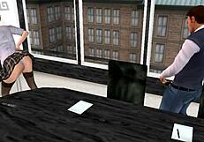 Redhead Boss in Glasses Uniform Sucks and Assfucks in 3D Office Fantasy